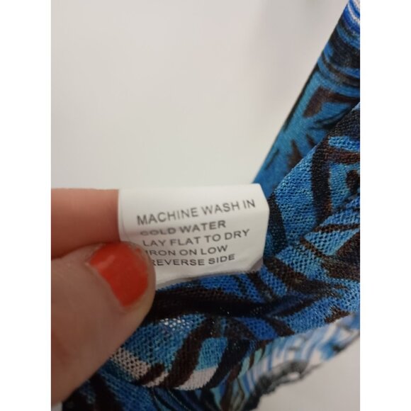 Creation Womens Wearable Art Cardigan XL Blue Black Abstract Mesh Open Eclectic - Picture 6 of 8